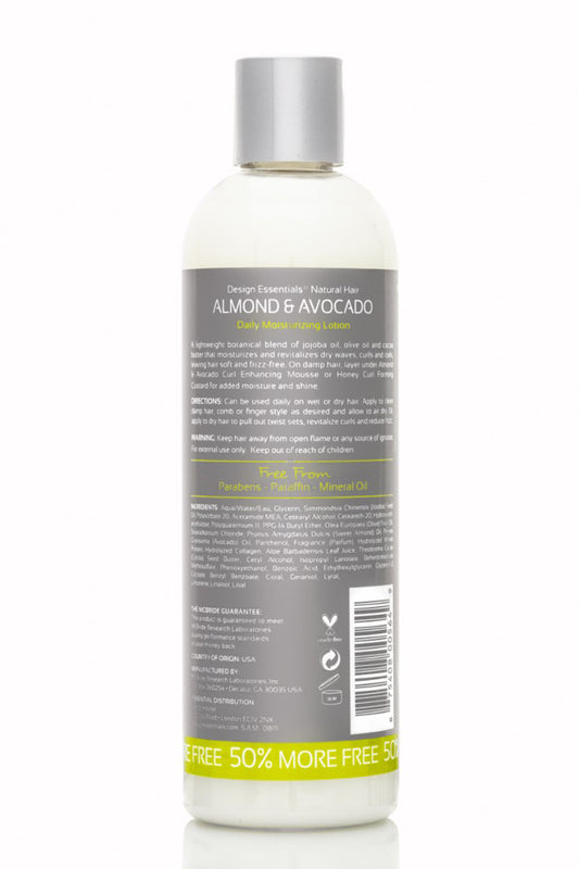 Design Essentials - Almond & Avocado Daily Moisturizing Lotion - 12oz